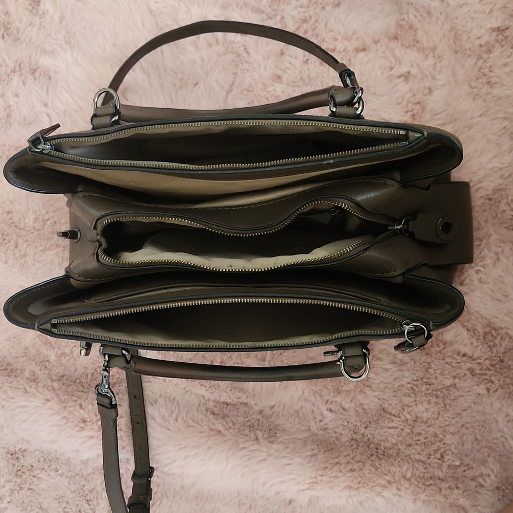 Coach Taupe Leather Satchel - Picture 4 of 8